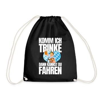 Komm ich trinke dann kannst du fahren - Turnbeutel - Schwarz - Vorne