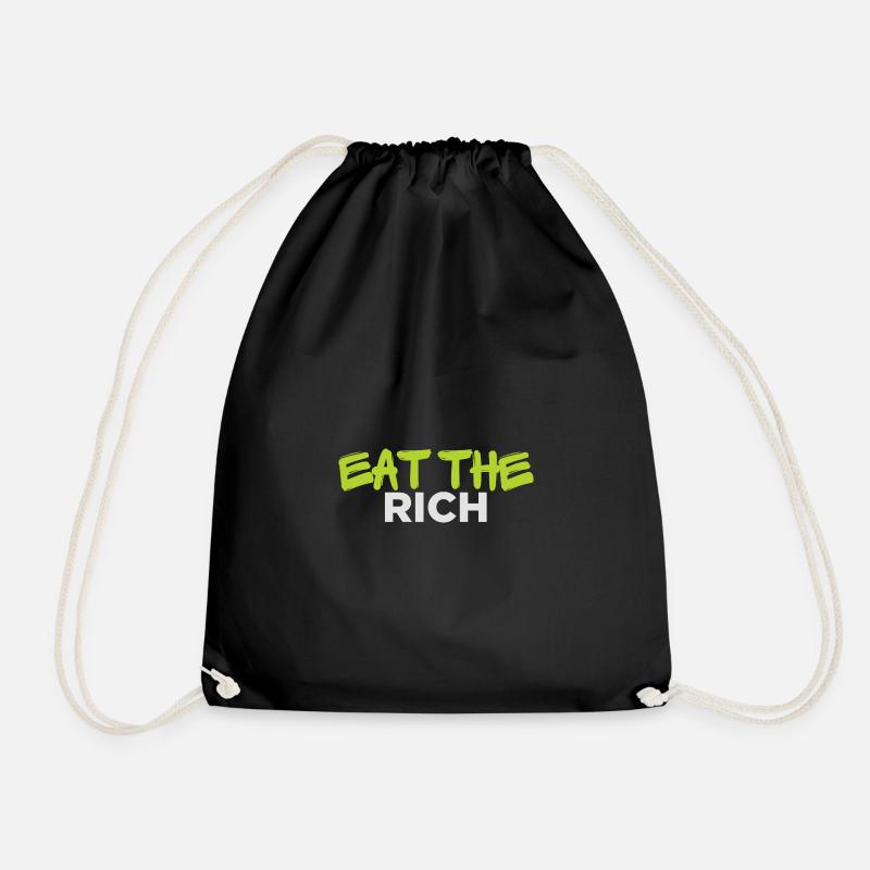 EAT THE RICH - Drawstring Bag - black