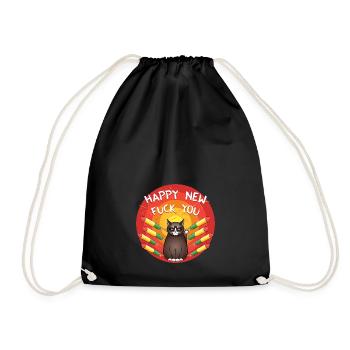 Happy New Fuck You - Drawstring Bag - black - Front