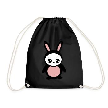 Kawaii Chibi Kawaii Hase Kawaii Manga - Turnbeutel - Schwarz - Vorne