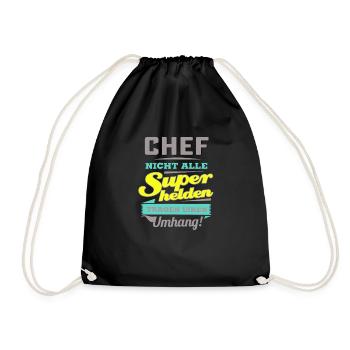 NEON Design für Superhelden - Chef - Geschenk - Turnbeutel - Schwarz - Vorne