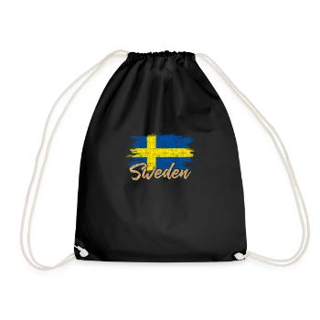 Schweden - Turnbeutel - Schwarz - Vorne