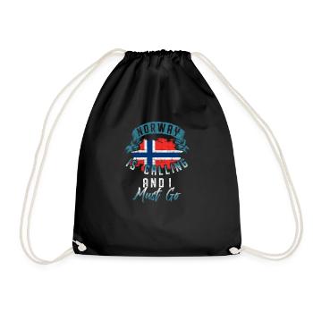 Norwegen - Turnbeutel - Schwarz - Vorne