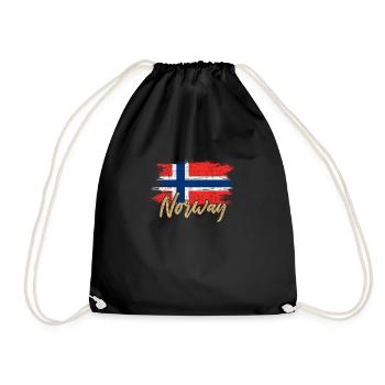 Norwegen - Turnbeutel - Schwarz - Vorne