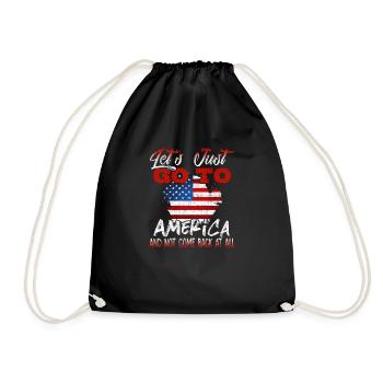 USA - Turnbeutel - Schwarz - Vorne