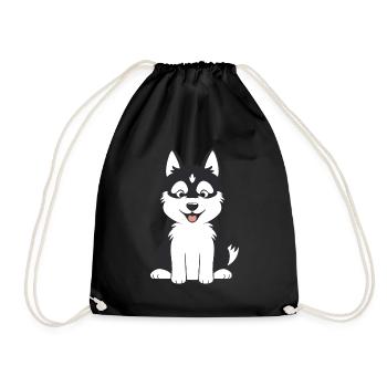Humor kleiner Husky - Turnbeutel - Schwarz - Vorne