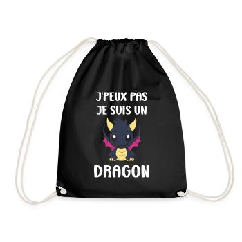 Bébé dragon - Sac de sport léger - noir - Devant