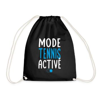 Mode Tennis activé - Idée cadeau - Sac de sport léger - noir - Devant