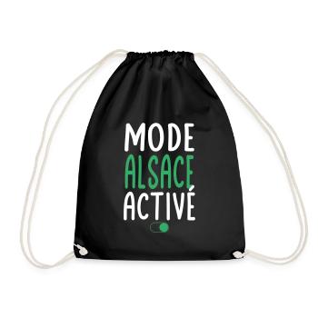 Mode Alsace Activé - Idée Cadeau - Sac de sport léger - noir - Devant