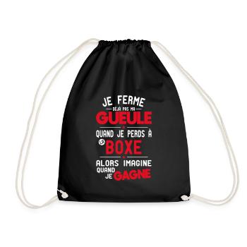 Ich halte nicht den Mund, wenn ich im Boxen verliere. - Turnbeutel - Schwarz - Vorne