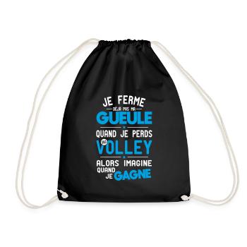 Ich halte nicht den Mund, wenn ich beim Volleyball verliere - Turnbeutel - Schwarz - Vorne