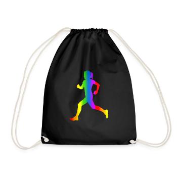 Bunter Läuferin Regenbogen - Turnbeutel - Schwarz - Vorne