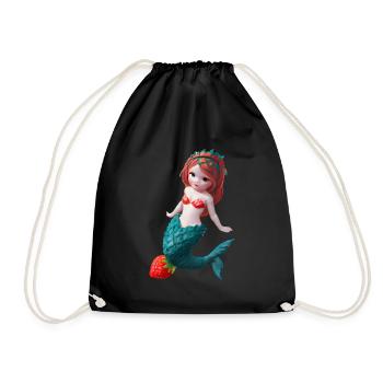 Sirène aux fraises - Sac de sport léger - noir - Devant