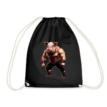 Wrestler Schwein - Turnbeutel - Schwarz - Vorne