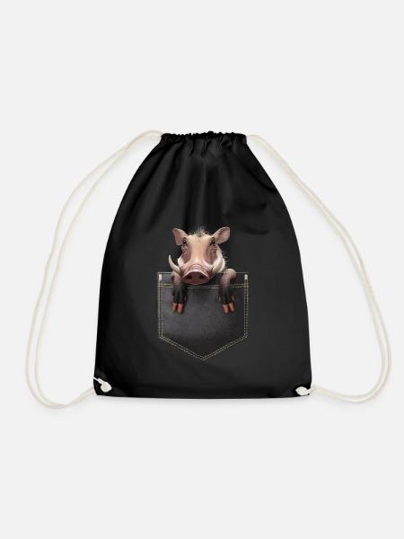 Warzenschwein - Turnbeutel - Schwarz