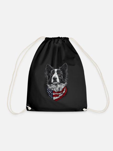Border Collie - Turnbeutel - Schwarz
