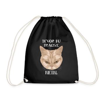 Grumpy Cat - Bevor du fragst_Nein (Katze) - Turnbeutel - Schwarz - Vorne