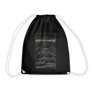 Travel Travel on the Road Road Trip Road Trip - Drawstring Bag - black - Front