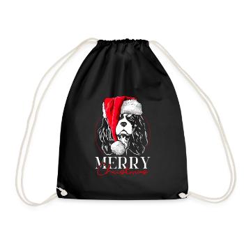 Santa CAVALIER KING CHARLES ÉPAGNEUL Noël - Sac de sport léger - noir - Devant