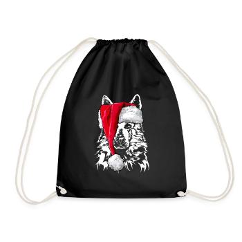 Santa WEISSER SWISS SHEPHERD Christmas - Drawstring Bag - black - Front