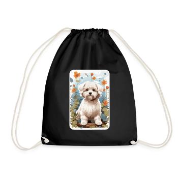 Bichon Havanais, Bichon Havenese, Chien à Natuen - Sac de sport léger - noir - Devant
