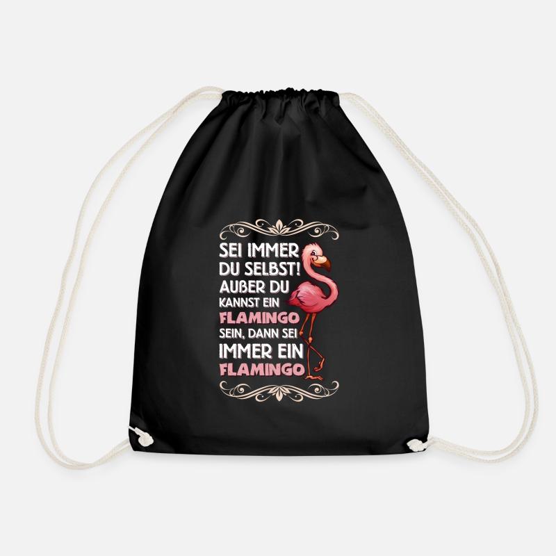 Lustiger Flamingo Spruch Vogel Geschenk - Turnbeutel - Schwarz