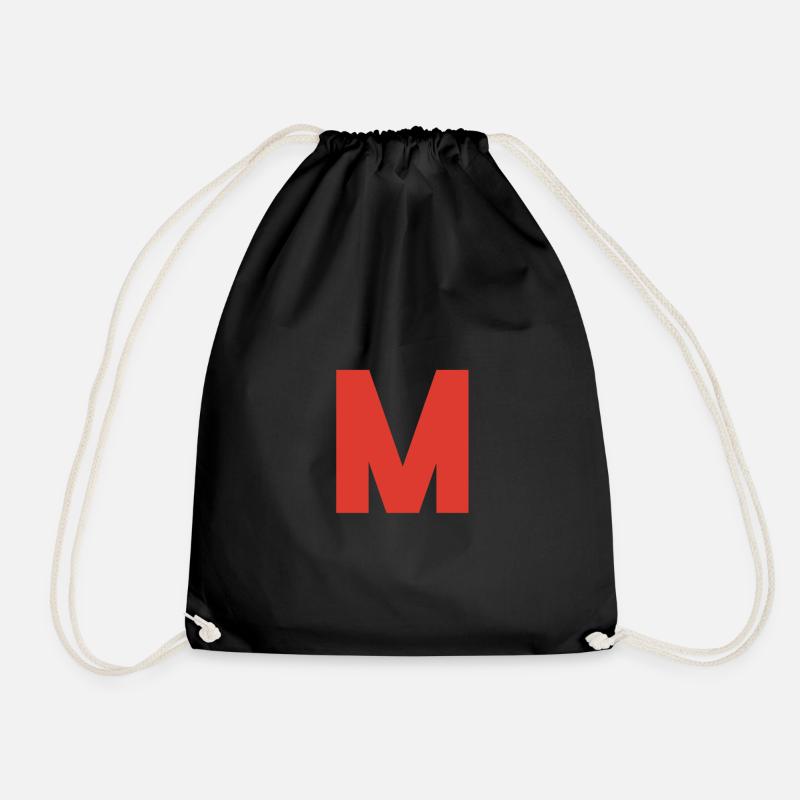 Rotes M-Logo auf Schwarz - Turnbeutel - Schwarz