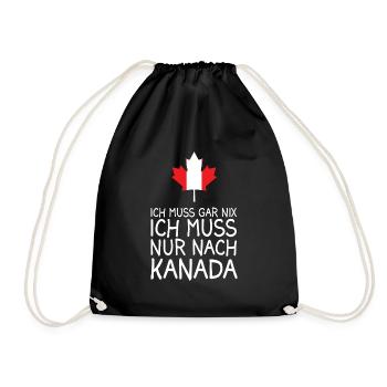 Lustige Kanada Ahornblatt Urlaub Geschenkidee - Turnbeutel - Schwarz - Vorne
