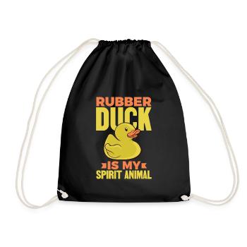 Rubber Duck Is My Spirit Animal - Drawstring Bag - black - Front