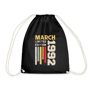 March 1992 - Birthday Gift March 1992 March - Drawstring Bag - black - Front