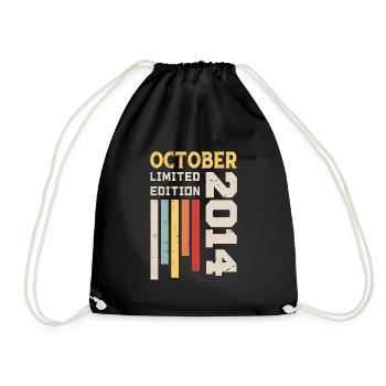 Oktober 2014 - Oktober 2014 Geburtstagsgeschenk - Turnbeutel - Schwarz - Vorne