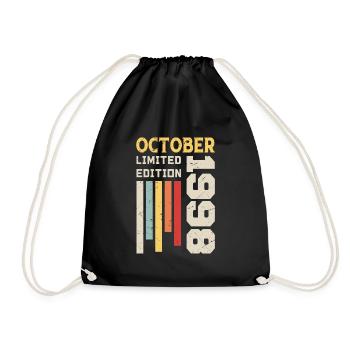 October 1998 - October 1998 Birthday Gift - Drawstring Bag - black - Front