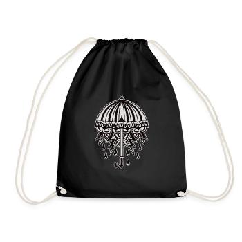 Old school tattoo design umbrella - Turnbeutel - Schwarz - Vorne