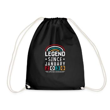 2030 Legend Since Birthday Gift January - Drawstring Bag - black - Front