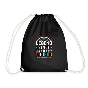 2029 Legend Since Birthday Gift January - Drawstring Bag - black - Front