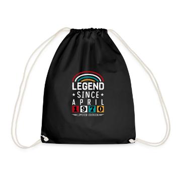 1970 Legend Since Birthday Gift April - Drawstring Bag - black - Front