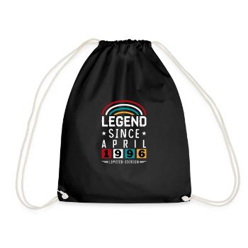 1996 Legend Since Birthday Gift April - Drawstring Bag - black - Front