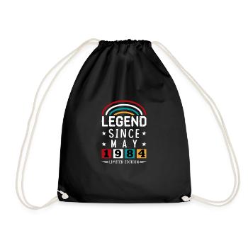 1984 Legend Since Birthday Gift May - Drawstring Bag - black - Front