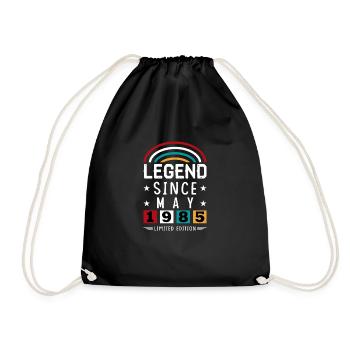 1985 Legend Since Birthday Gift May - Drawstring Bag - black - Front