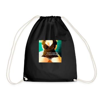 Every body is a masterpiece - Drawstring Bag - black - Front