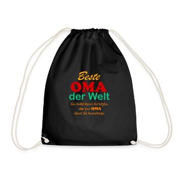 Beste Oma der Welt - Turnbeutel - Schwarz - Vorne
