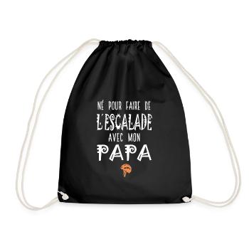born to climb with my dad climbs - Drawstring Bag - black - Front