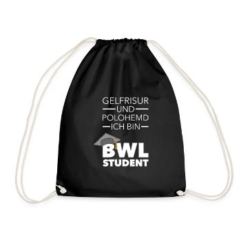 BWL Student Bachelor Geschenk - Turnbeutel - Schwarz - Vorne