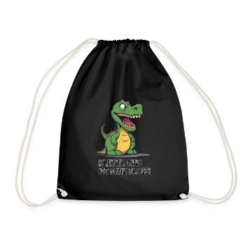 Kleiner Dino für große Kinder - Turnbeutel - Schwarz - Vorne