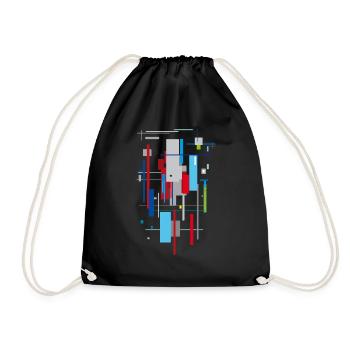 Abstract Bauhaus pattern - Drawstring Bag - black - Front