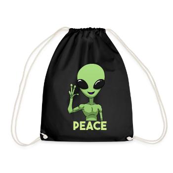 Signe de paix extraterrestre - Sac de sport léger - noir - Devant