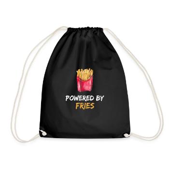 Powered by fries - Drawstring Bag - black - Front