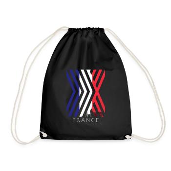 Drapeau de la France Look en détresse Drapeau français - Sac de sport léger - noir - Devant