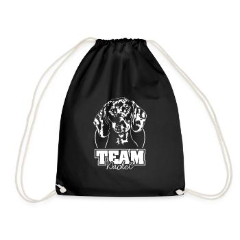 TEAM Dackel Hund Hunde Wilsigns - Turnbeutel - Schwarz - Vorne