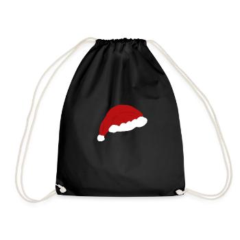 Chapeau de père Noël en rouge, chapeau de père Noël - Sac de sport léger - noir - Devant